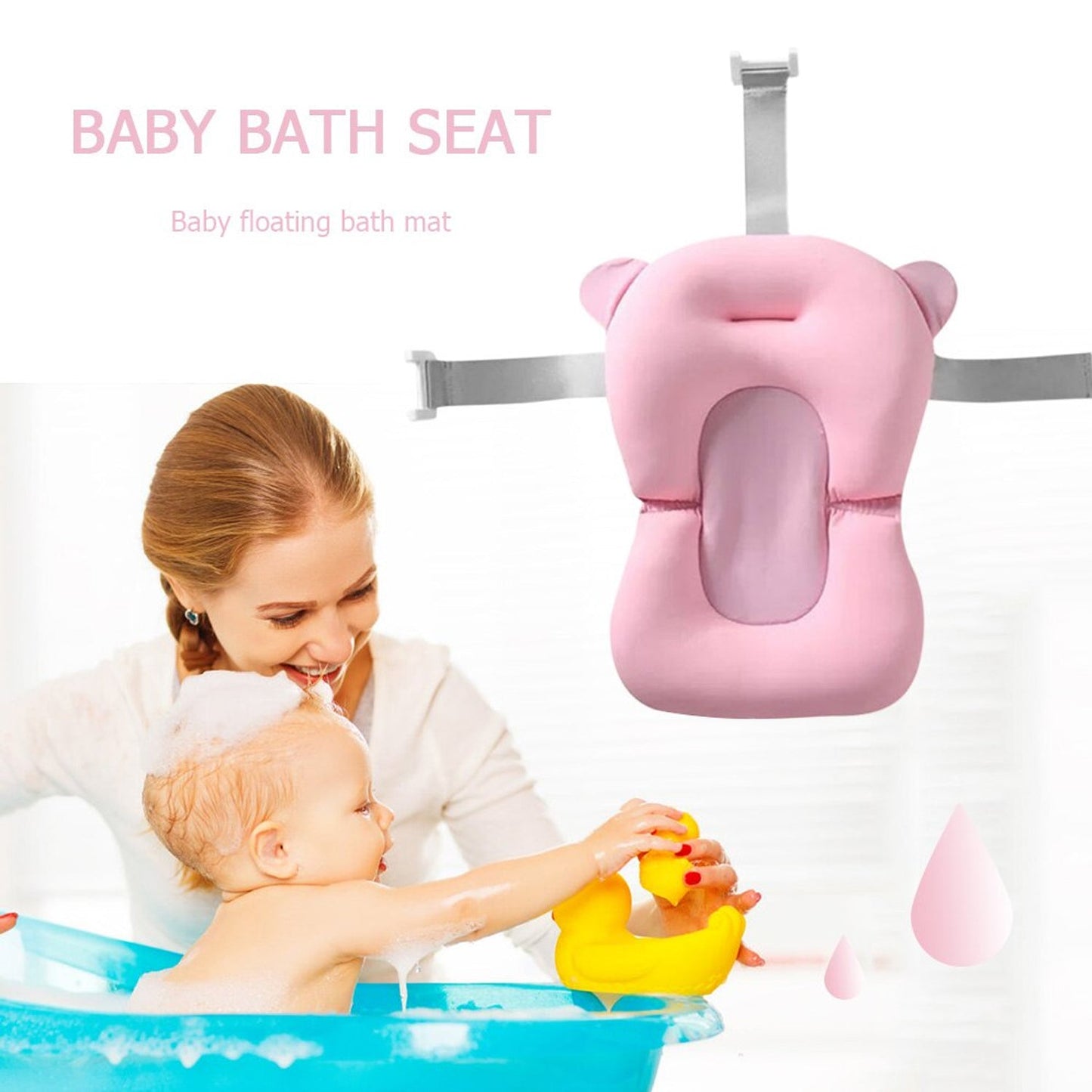 Bath pillow with anti-slip bottom for safe bathing