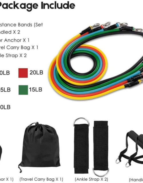 11 Pieces Gym Power Resistance Bands Set for Workout