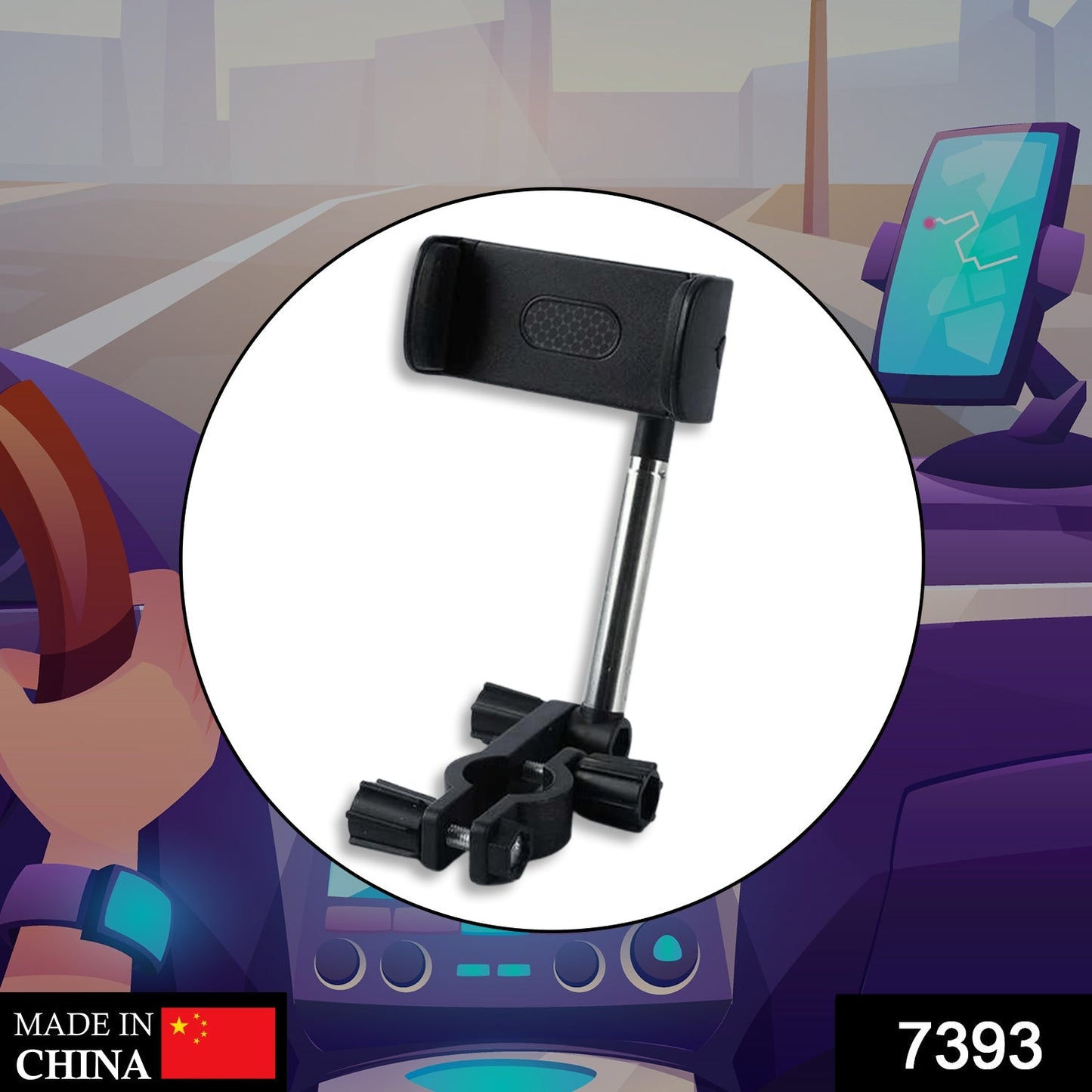 Car phone holder with refillable scent tablet