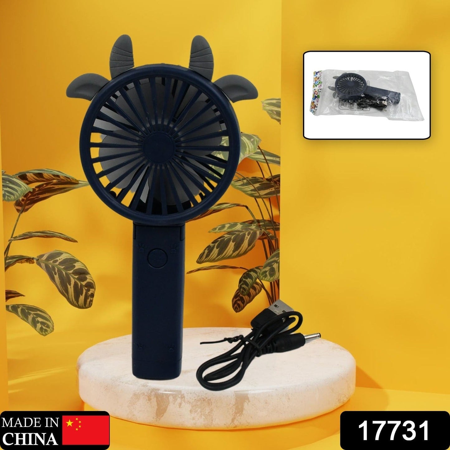 17731 Portable Small Electric Fan Handheld, USB Rechargeable Mini Student Handheld Class Personal Fan (1 Pc / Mix Color Design)