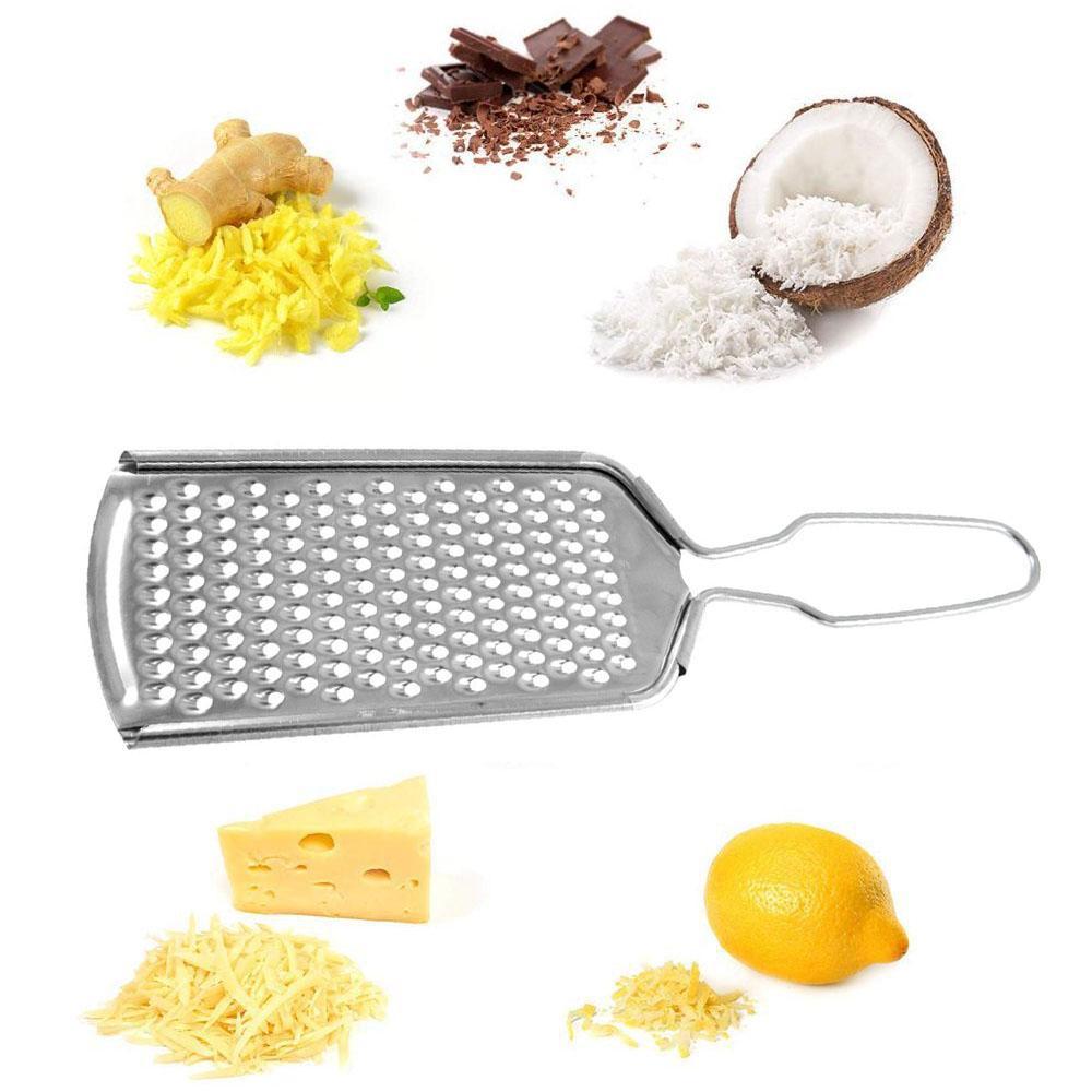 Sharp and durable stainless steel zester grater for versatile kitchen tasks like zesting and grating.