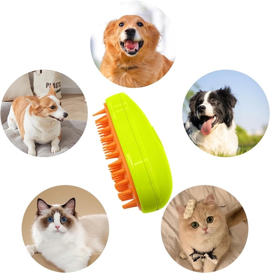 3 In1 Cat Steamy Brush, Self Cleaning Steam Cat Brush Cat Steamer Brush for Massage Cat Grooming Brush Pet Hair Removal Comb for Cat and Dog, for Removing Tangled and Loose Hair