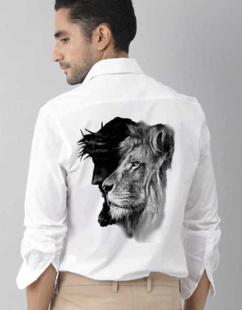 Men Regular Fit Men As A Lion Printed Casual Shirt