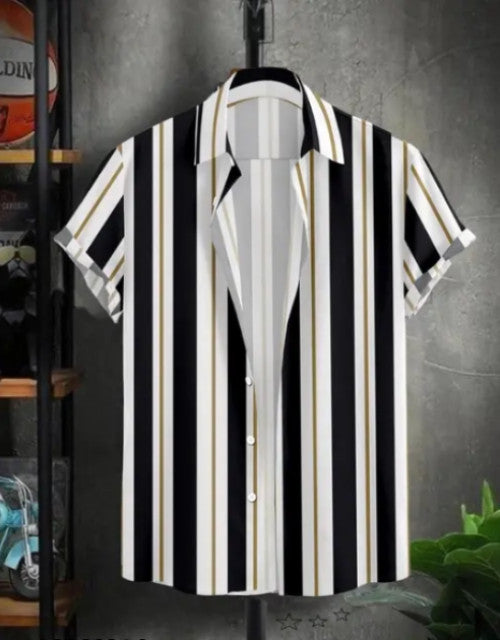 Men Regular, Super Slim Fit Striped Cut Away Collar Casual Shirt