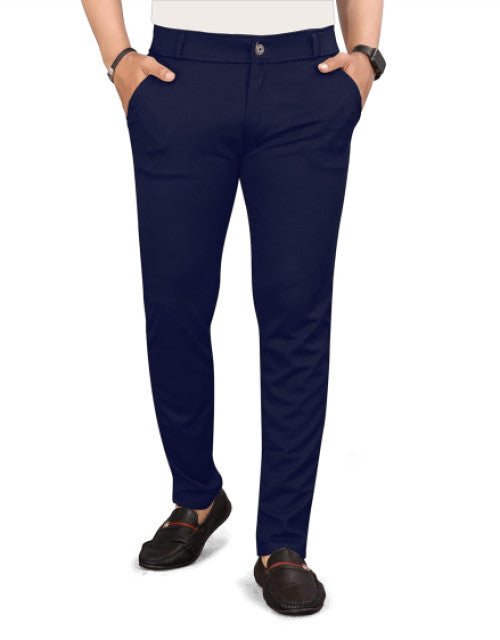 Men Slim Fit Lycra Blend Trousers (Pack of 1)