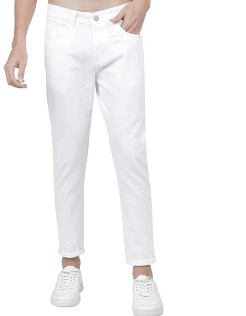 Men White Slim Fit Stretchable Jeans