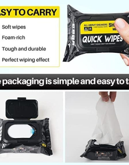 Sneaker & Shoe Cleaner Wipes Portable Sneakers Cleaner Shoe Wipes Quickly Remove Dirt & Stains